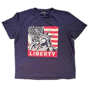 Forcast LIBERTY Deep Blue Crew Neck Tee - 2XL